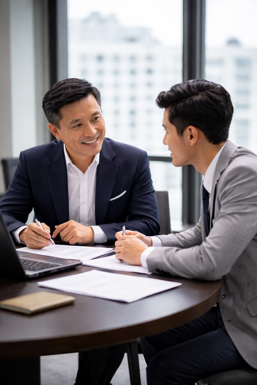 One-on-one executive consulting in a refined office